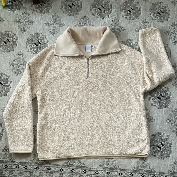 XXL ELLE 1/4 Zip Women’s Cream Fleece Pullover - Picture 4 of 8